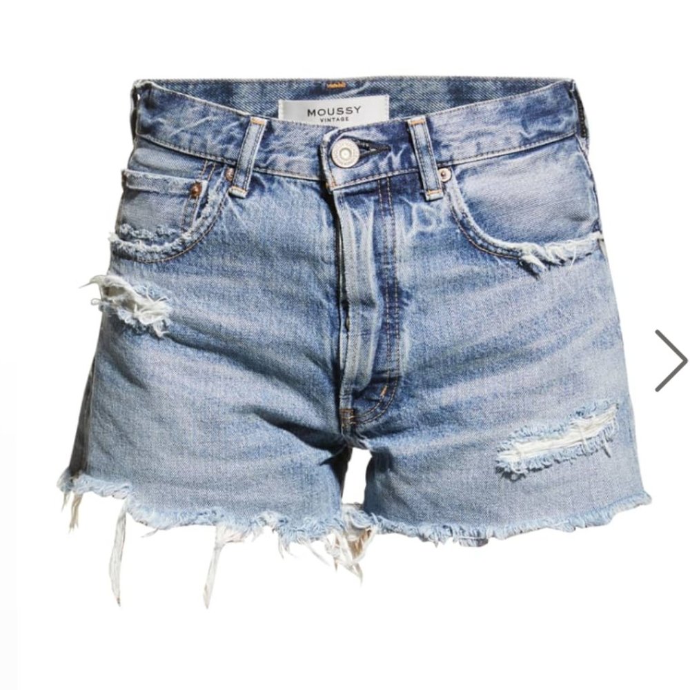 Moussy Packard Cut-Off Denim Jean Shorts - Size 25 $235